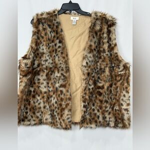 Vintage Iknit Ladies Faux Fur Vest Size 3 XL